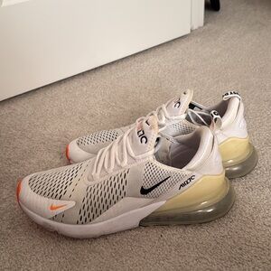 Nike Air Max 270 Cream and Orange Sneakers